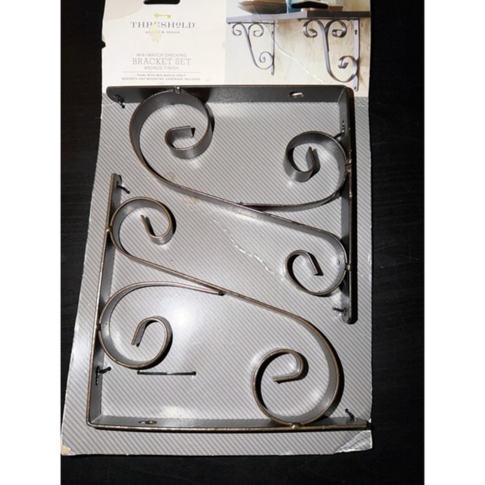 Threshold Mix+Match Shelving Bracket‎ Set Bronze Finish Scroll Metal Target New
